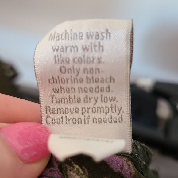 LC Lauren Conrad Olive Floral Tunic Blouse Size XS - Picture 8 of 10